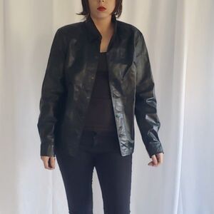 90s/Y2K‎ Express Black Leather Jacket
